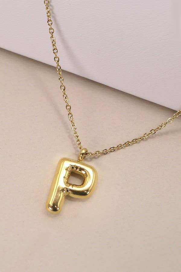 18K STAINLESS STEEL TARNISH FREE  INITIAL NECKLACE | 80N650