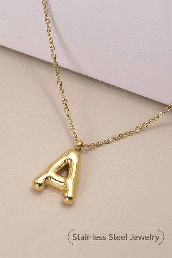 18K STAINLESS STEEL TARNISH FREE  INITIAL NECKLACE | 80N650